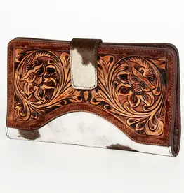American Darling Hair on/Tooled Leather Wallet