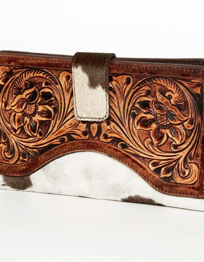 American Darling Hair on/Tooled Leather Wallet