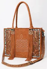 American Darling Tan Suede Western Tote