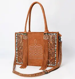 American Darling Tan Suede Western Tote