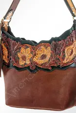 American Darling Floral Tooled Hobo Leather Purse