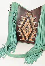 American Darling Aztec Mint Fringe Purse