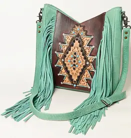 American Darling Aztec Mint Fringe Purse