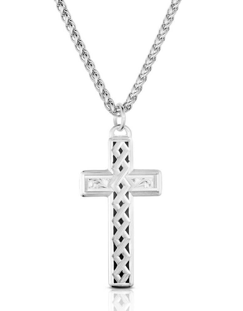Montana Silversmiths Woven Legacy American Made Cross Necklace