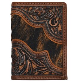 Justin Trifold Wallet w/Tooling/Hair On