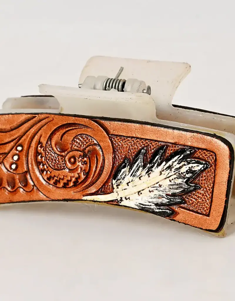 American Darling Hand Tooled Hair Clip