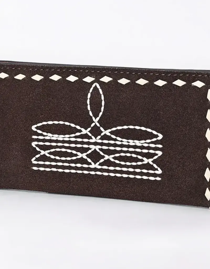 American Darling Suede Leather Wallet w/Whipstitch