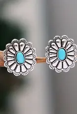 Amazon Silvery Flower Earrings