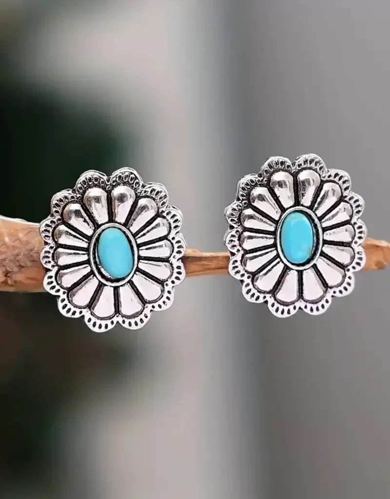 Amazon Silvery Flower Earrings