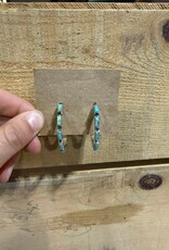 Boho Sol Turquoise Chicklet Hoop