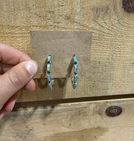 Boho Sol Turquoise Chicklet Hoop