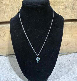 Boho Sol Petite Cross Turquoise Necklace