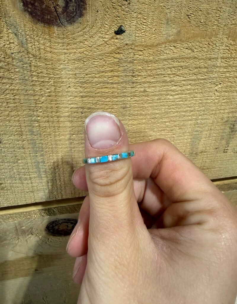Boho Sol Turq Mini Inlay Stacker Ring