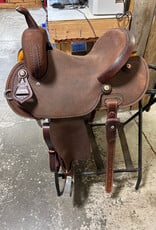 Burns Saddlery 1420HD Chocolate Barrel Saddle Camo Border