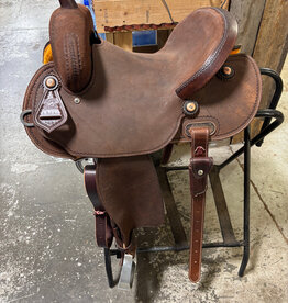 Burns Saddlery 1420HD Chocolate Barrel Saddle Camo Border