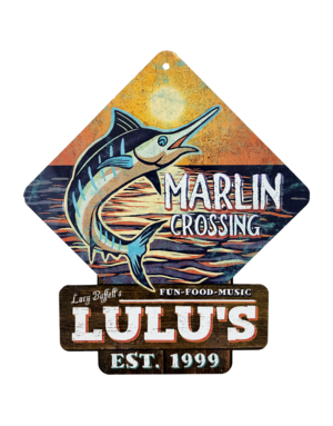 Marlin Crossing Metal Sign