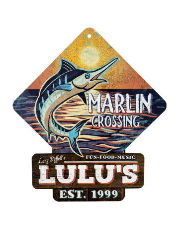 Marlin Crossing Metal Sign
