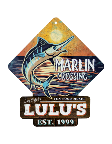 Marlin Crossing Metal Sign