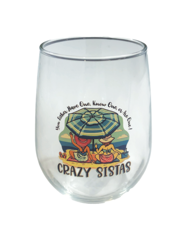 Crazy Sista 2 Crazy Sistas Stemless Wine