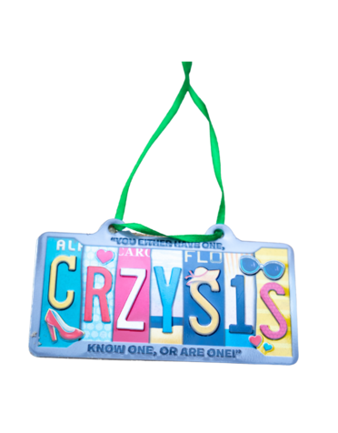 Crazy Sista License Plate Ornament