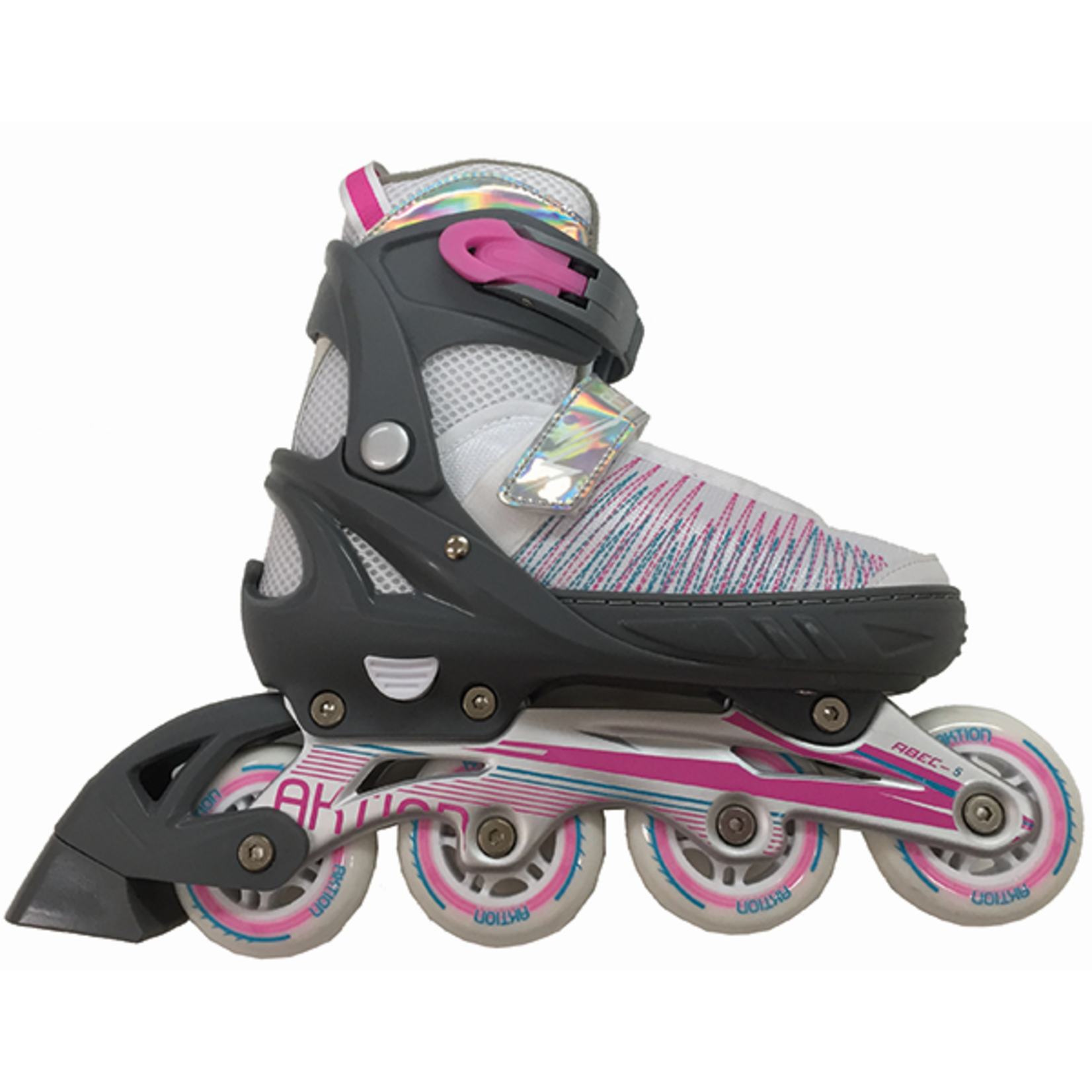 Berio ete Aktion AK153 grey/pink- Adjustable Inline Skates Junior