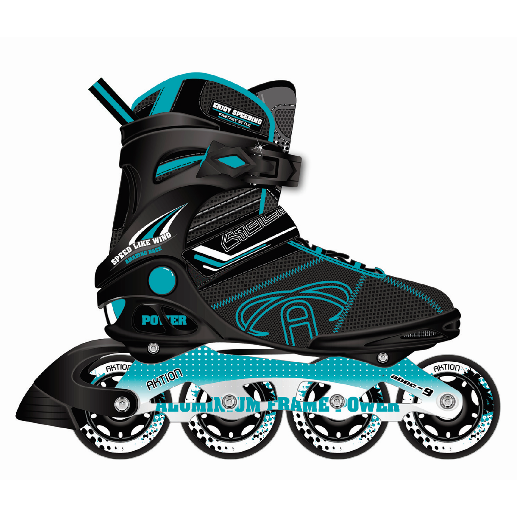 Berio ete Aktion AK148 Noir/Jade - Patins à roues alignées Femme