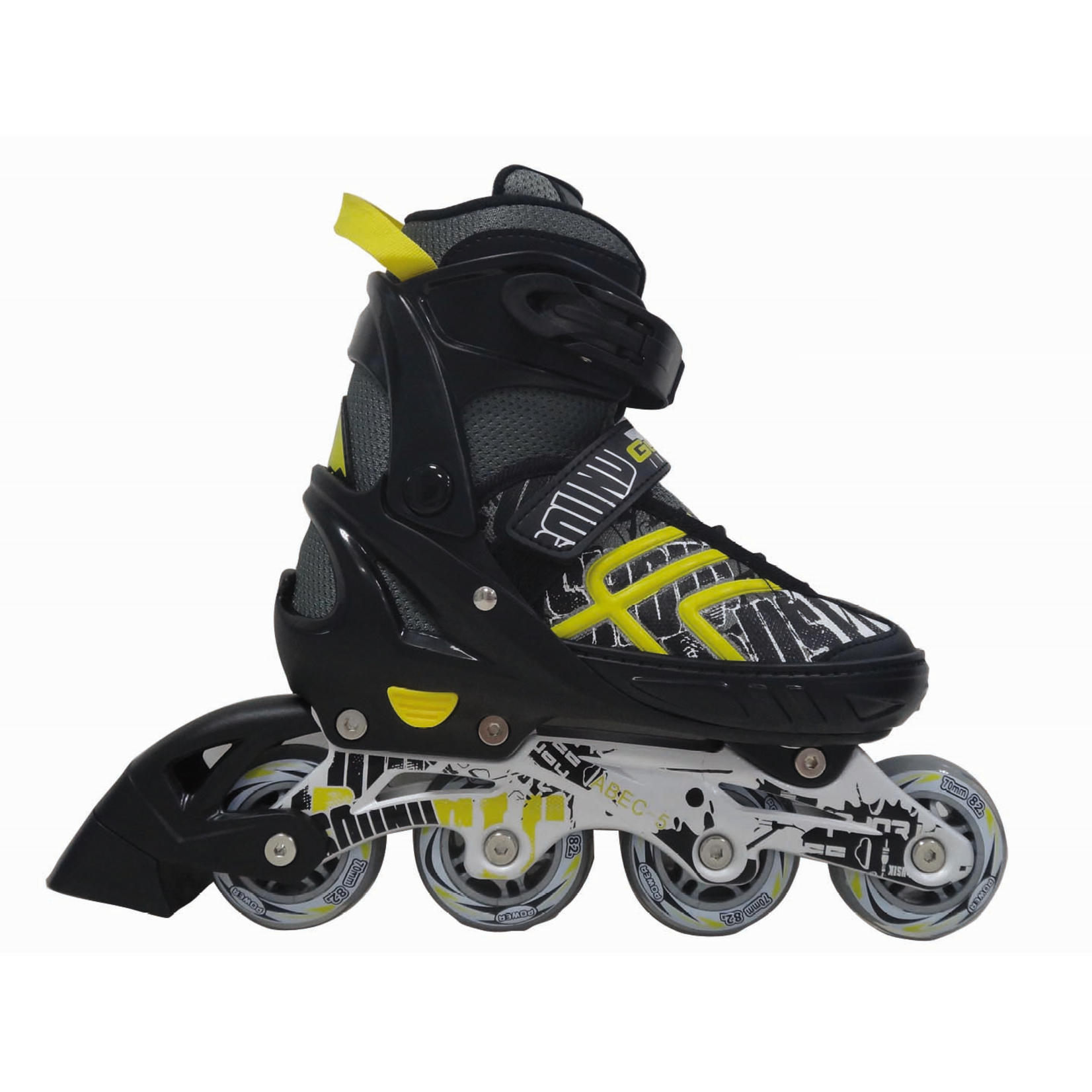 Berio ete Guts PW153 Black/Yellow - Adjustable Inline Skates Junior