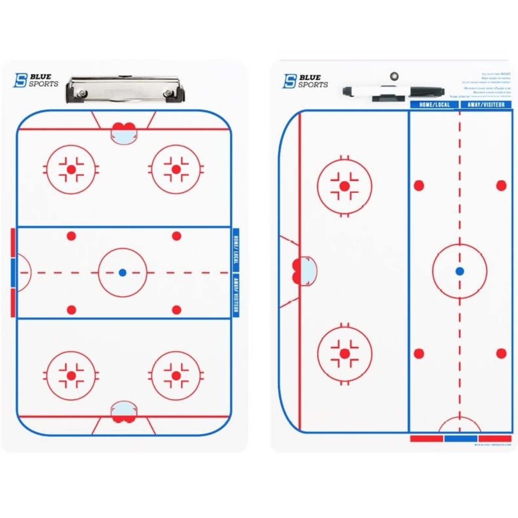 Blue Sports Tableau de Coach de Hockey à Pince Deluxe 10x16