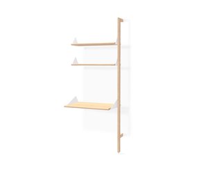 Branch Desk Shelving Unit Add On Black Uprights Black Brackets