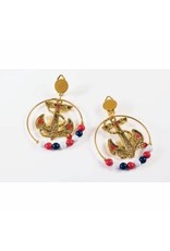 Forum Novelties Inc. *Discontinued* Lady in the Navy Hoop Earrings