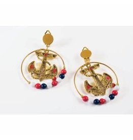 Forum Novelties Inc. *Discontinued* Lady in the Navy Hoop Earrings