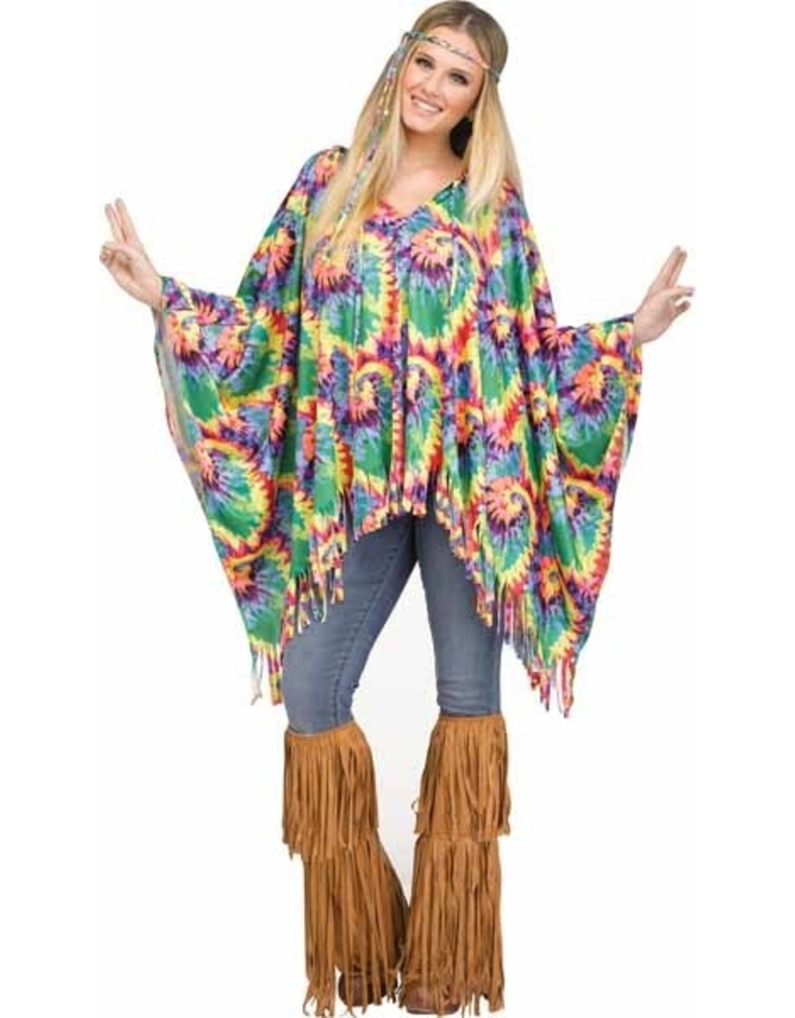Fun World Tie-Dye Hippie Poncho