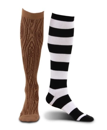 elope Black and White Striped Leggings