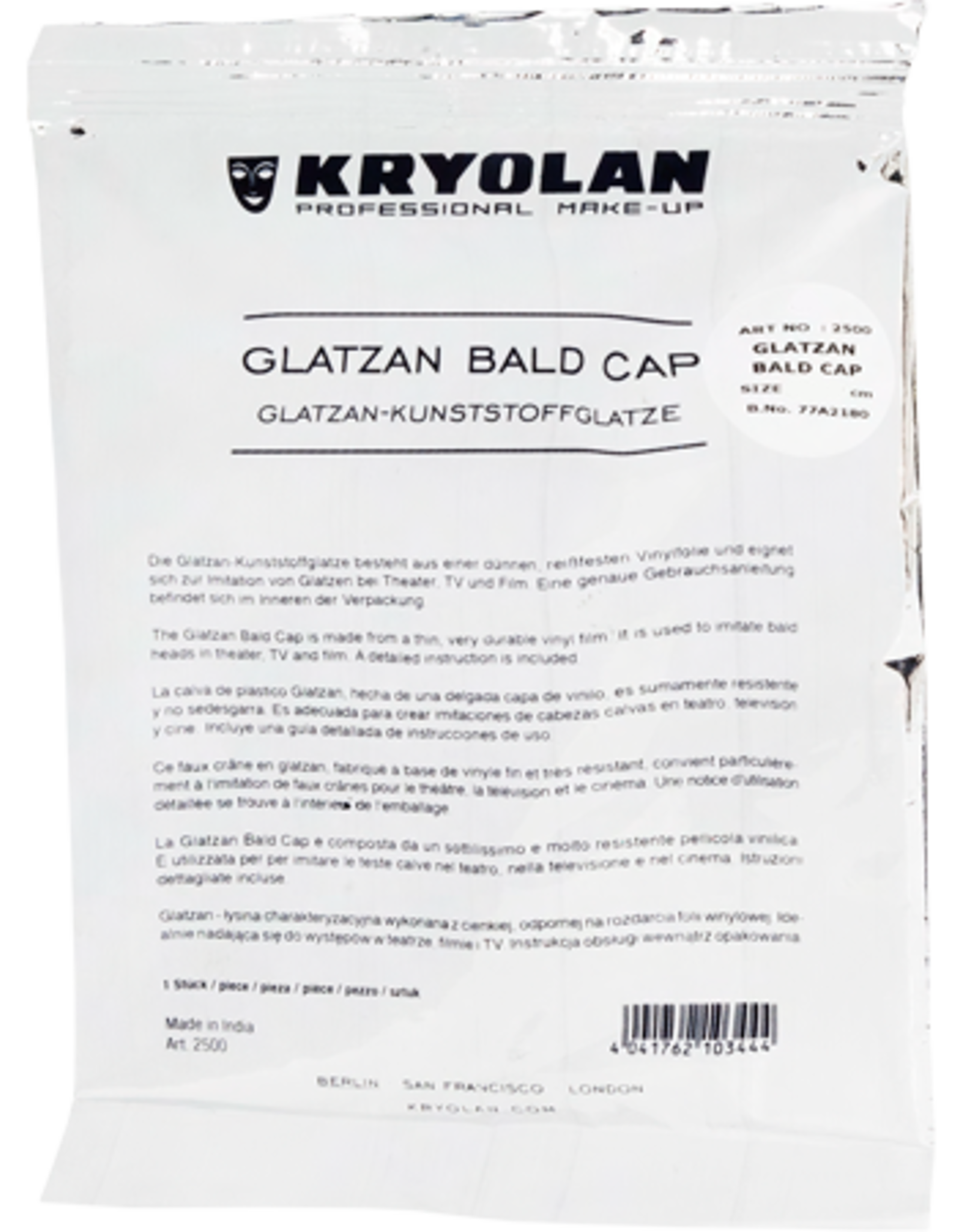 Kryolan Glatzan Bald Cap Uncolored