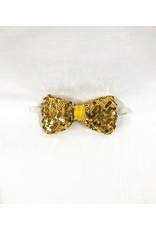 Rubies Costume Bow Tie Gold Deluxe Sequin *