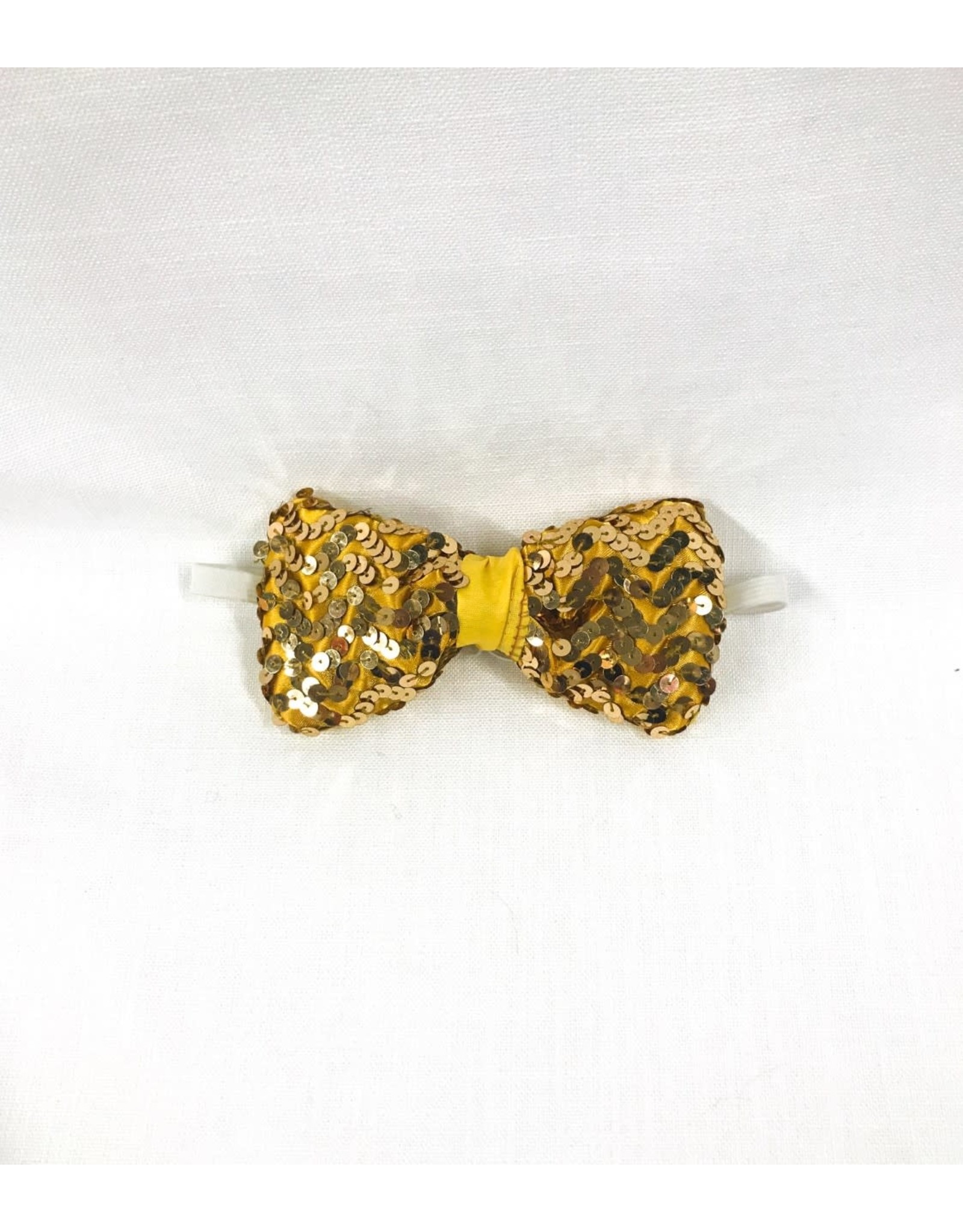 Rubies Costume Bow Tie Gold Deluxe Sequin *
