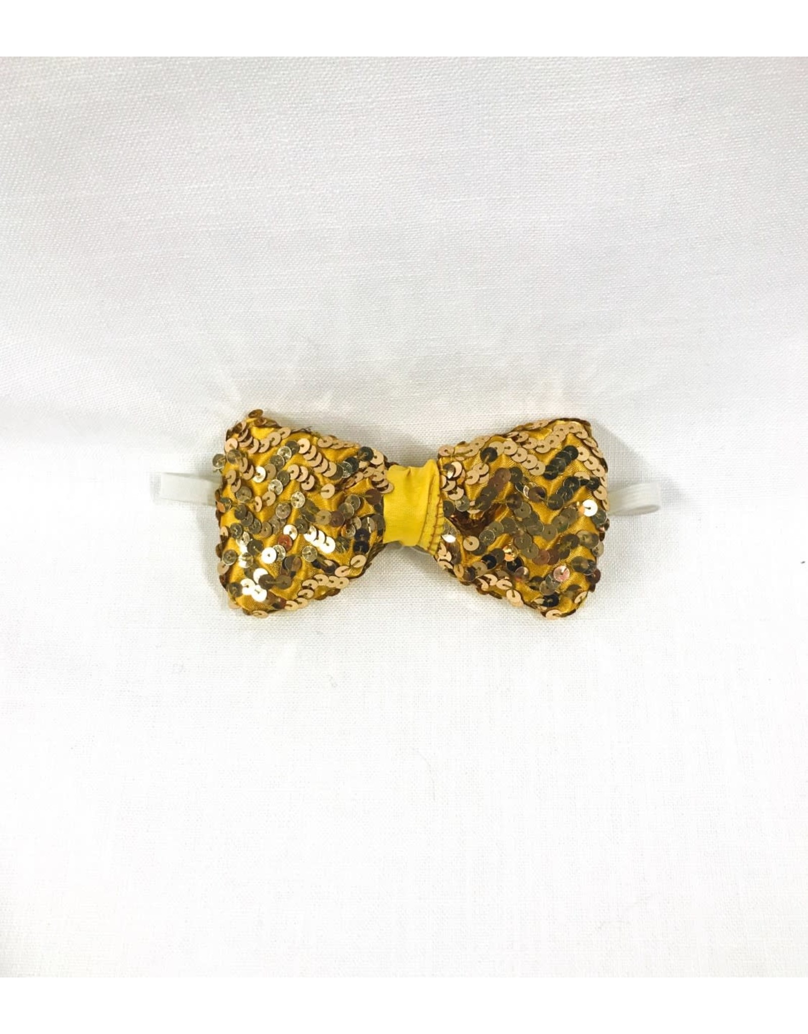 Rubies Costume *Discontinued* Bow Tie Gold Deluxe Sequin