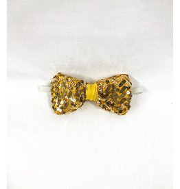 Rubies Costume Bow Tie Gold Deluxe Sequin *