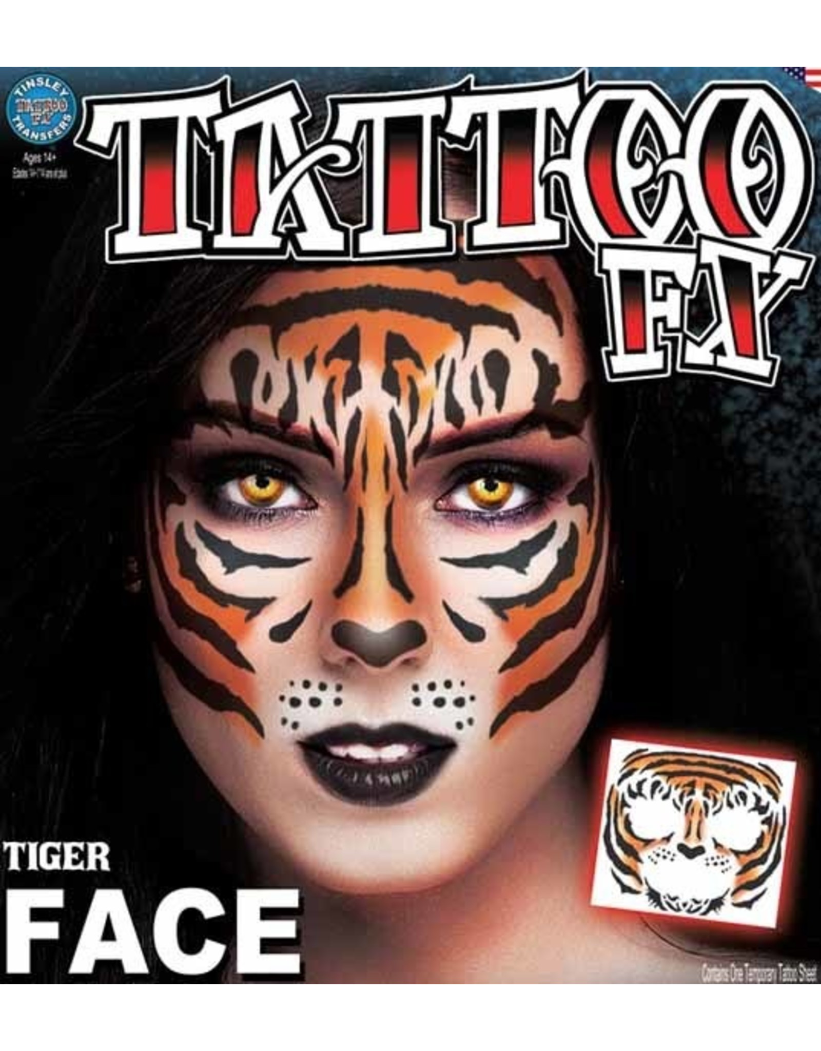Tinsley Transfers Tiger Face Tattoo