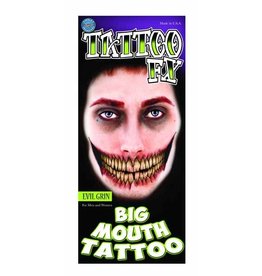 Tinsley Transfers Big Mouth Tattoo - Evil Grin