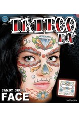 Tinsley Transfers Face Tattoo - Candy Skull
