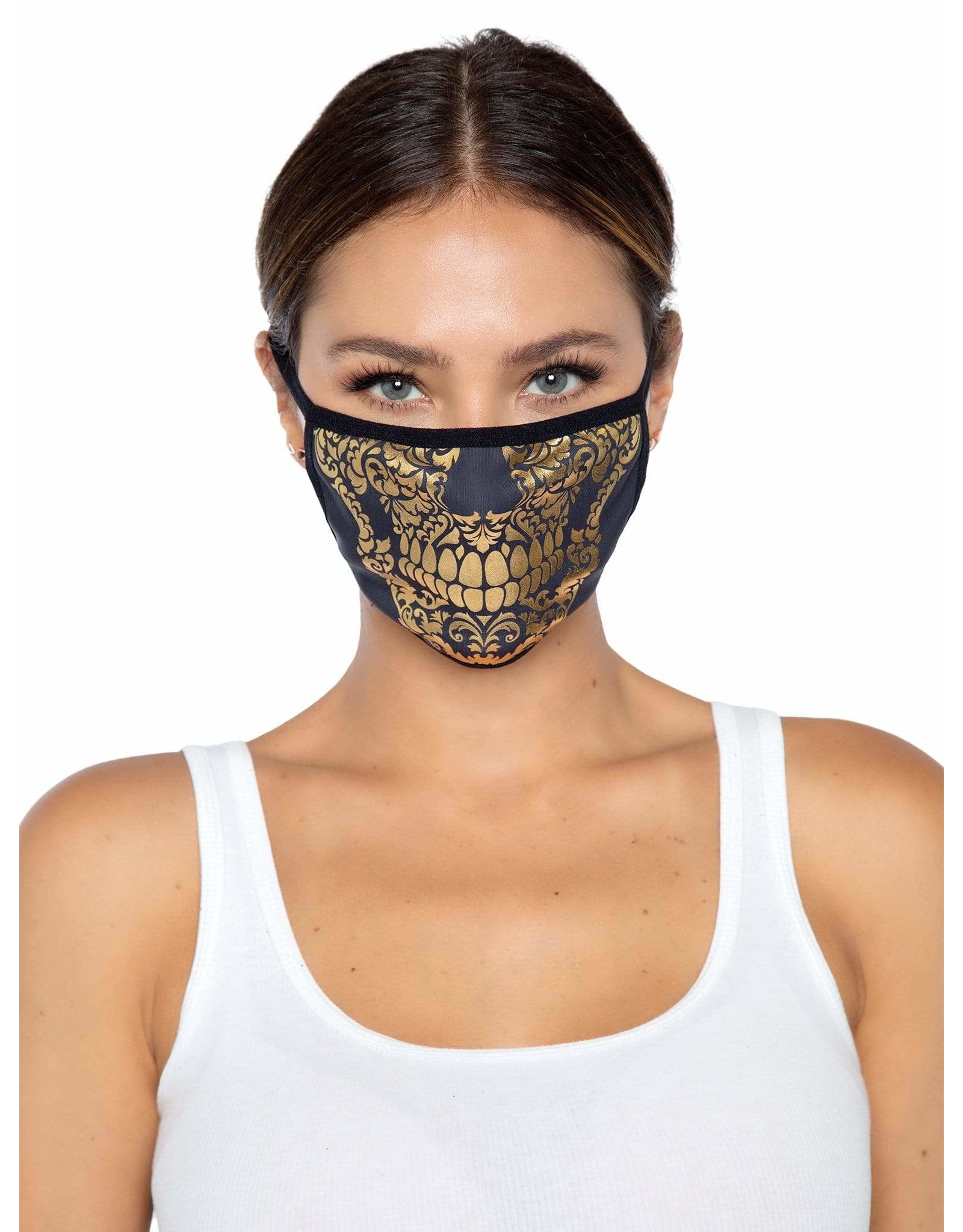 Leg Avenue *Discontinued* Gold Skull Face Mask