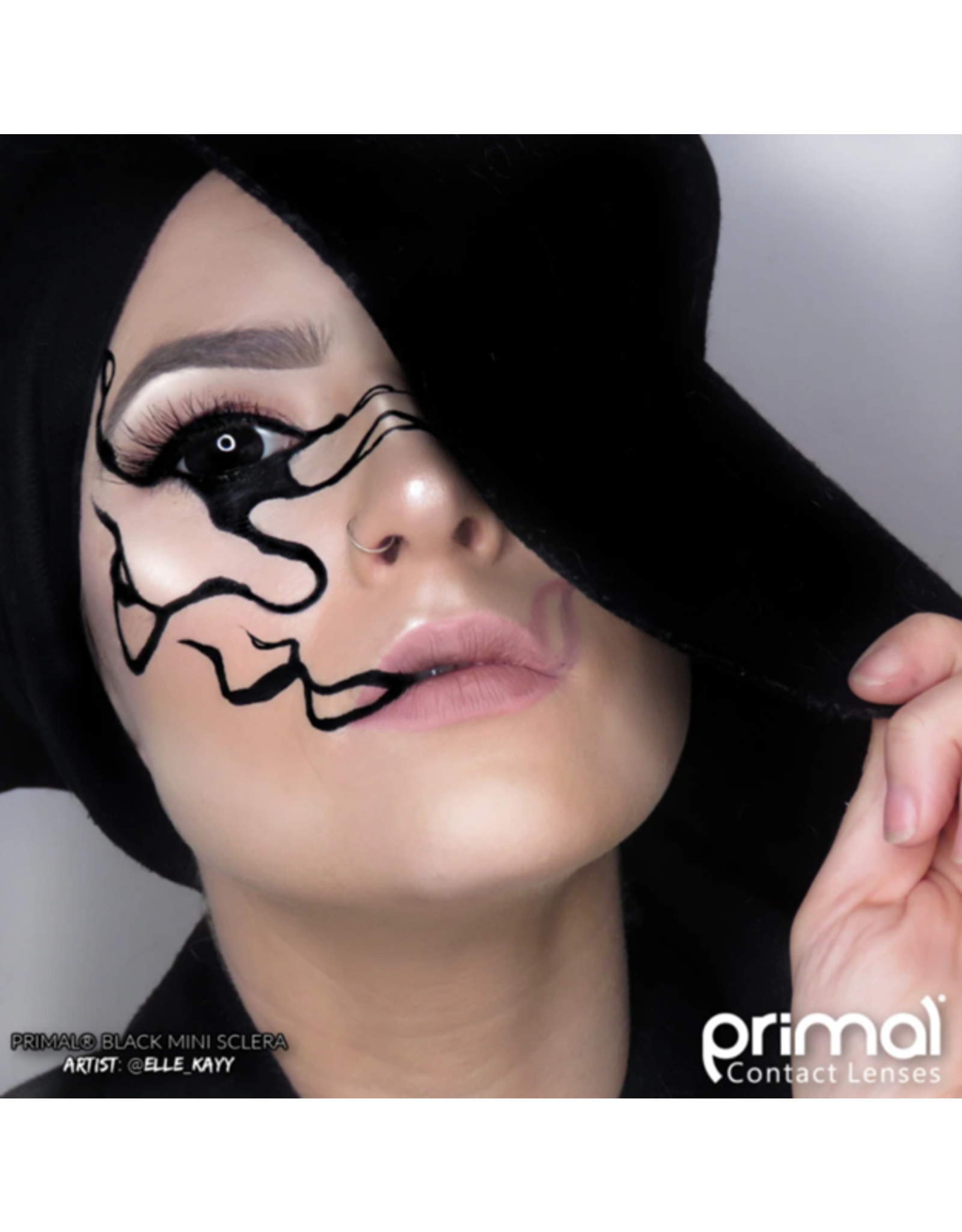 Primal Mini Sclera Costume Contact Lenses  Black MS