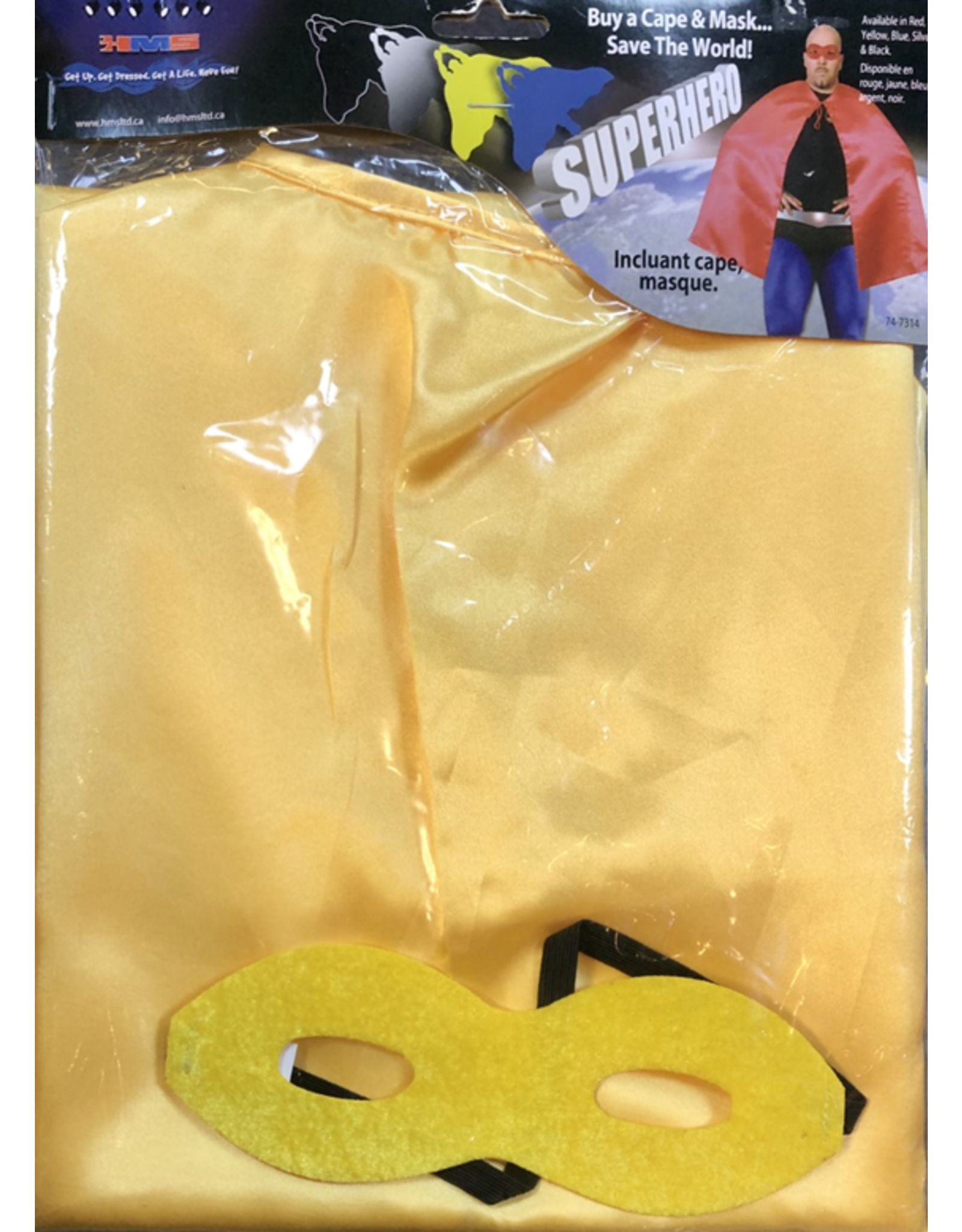 HM Smallwares Superhero Cape w/Mask Yellow