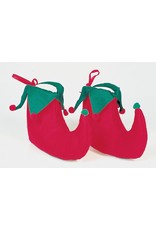 Rubies Costume Elf Shoes Red with Green