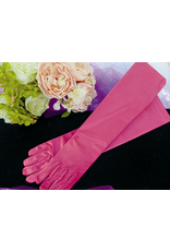 fH2 Long Satin Gloves Hot Pink
