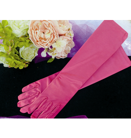 fH2 *Disc* Long Satin Gloves Hot Pink