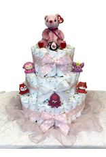 Diaper Cakes by Leah Pink Bear Diaper Cake