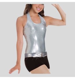 Body Wrappers Sequin Cummerbund Silver