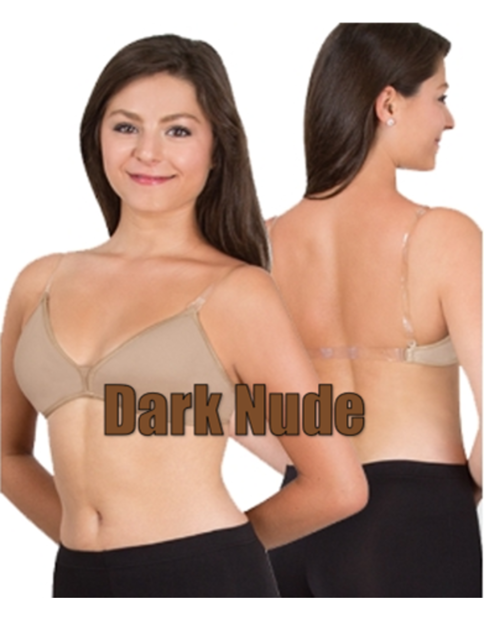 Capezio Mocha Women's Deep Neck Clear Back Bra, X-large : Target